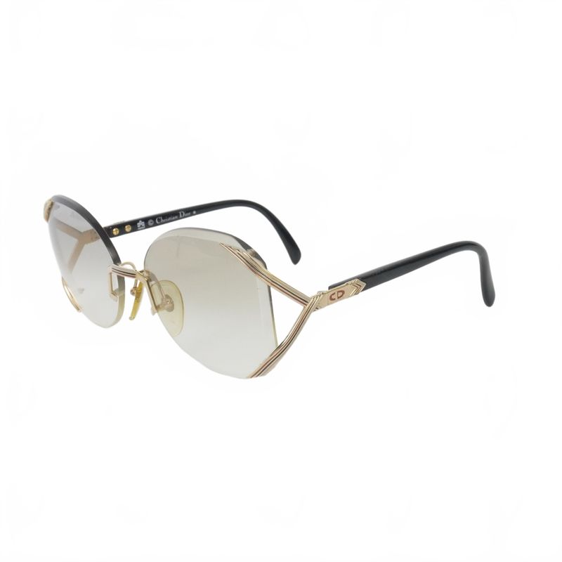 Dior Vintage Rimless Sunglasses Gradient Lens Gold