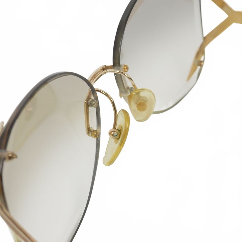 Dior Vintage Rimless Sunglasses Gradient Lens Gold