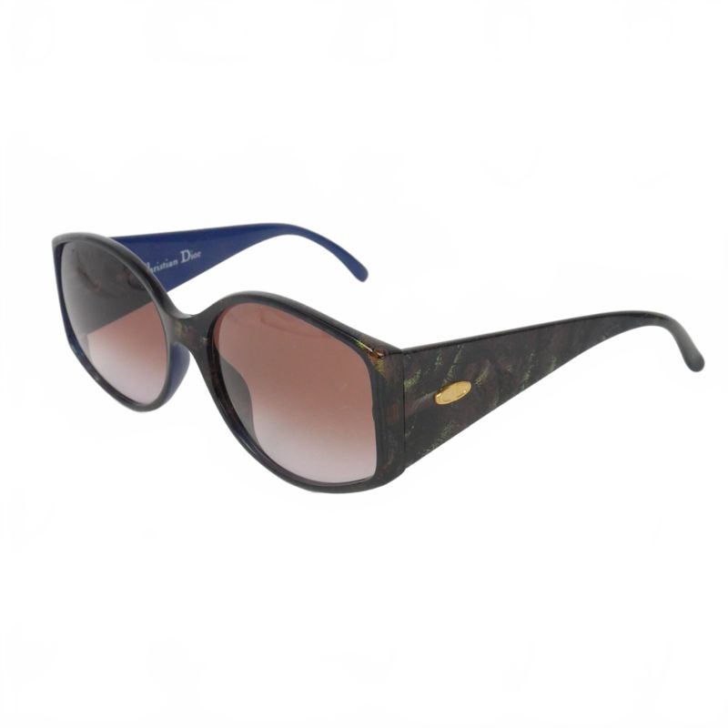 Dior Vintage Sunglasses Self Frame Marble Pattern Blue
