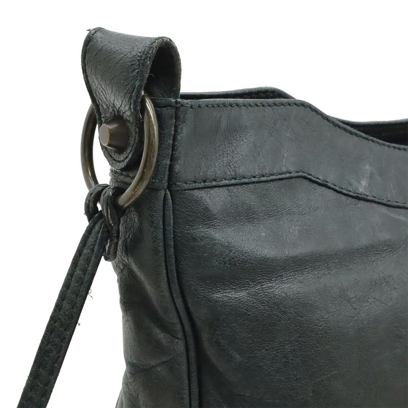 Balenciaga the Hip Shoulder Bag Crossbody Pochette Leather Dark Green