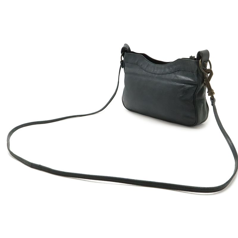 Balenciaga the Hip Shoulder Bag Crossbody Pochette Leather Dark Green