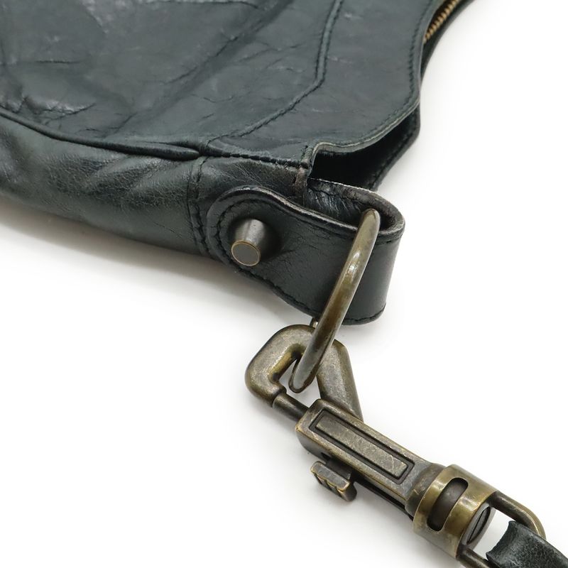 Balenciaga the Hip Shoulder Bag Crossbody Pochette Leather Dark Green