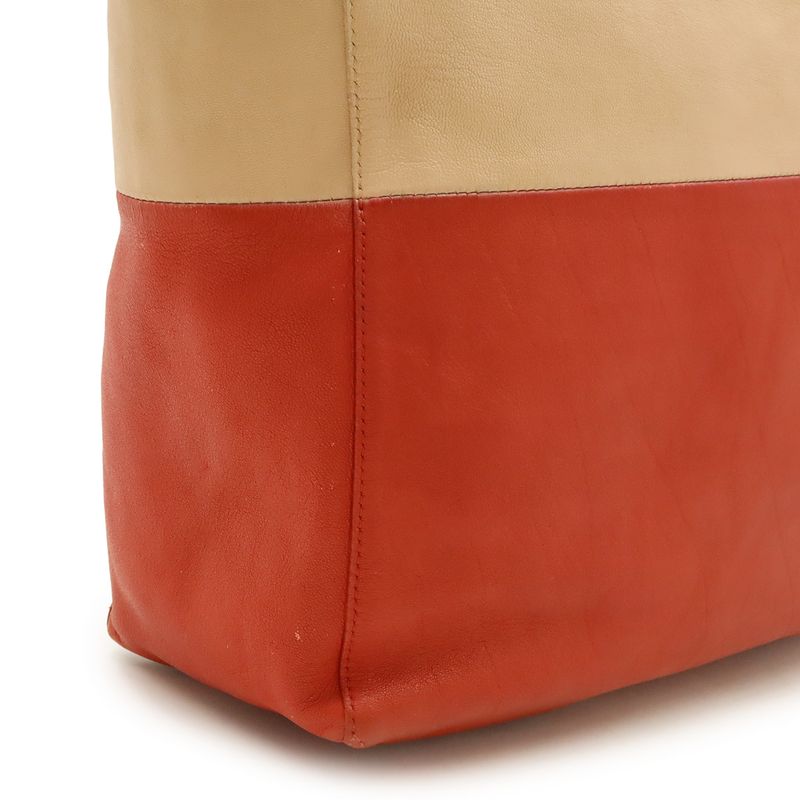 Celine Horizontal Cover Bicolor Tote Large Shoulder Bag Vertical Leather