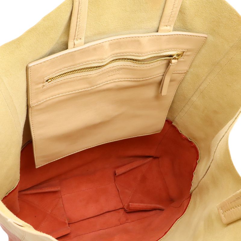 Celine Horizontal Cover Bicolor Tote Large Shoulder Bag Vertical Leather