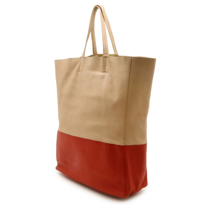 Celine Horizontal Cover Bicolor Tote Large Shoulder Bag Vertical Leather