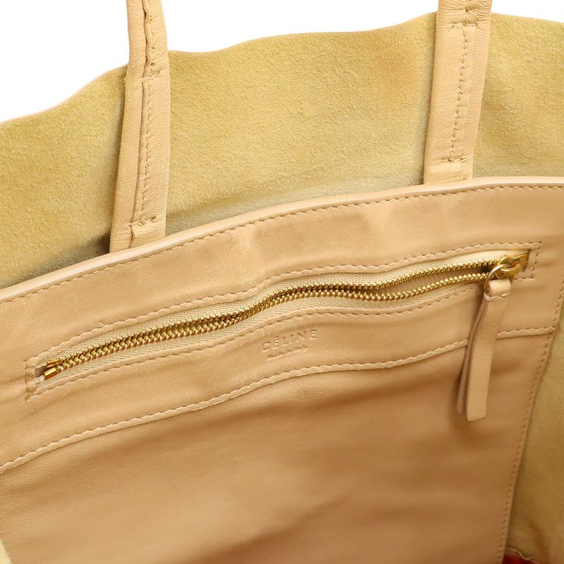 Celine Horizontal Cover Bicolor Tote Large Shoulder Bag Vertical Leather