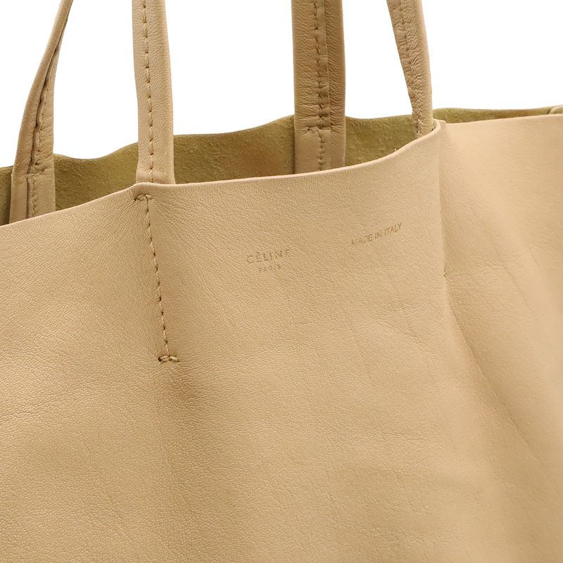 Celine Horizontal Cover Bicolor Tote Large Shoulder Bag Vertical Leather