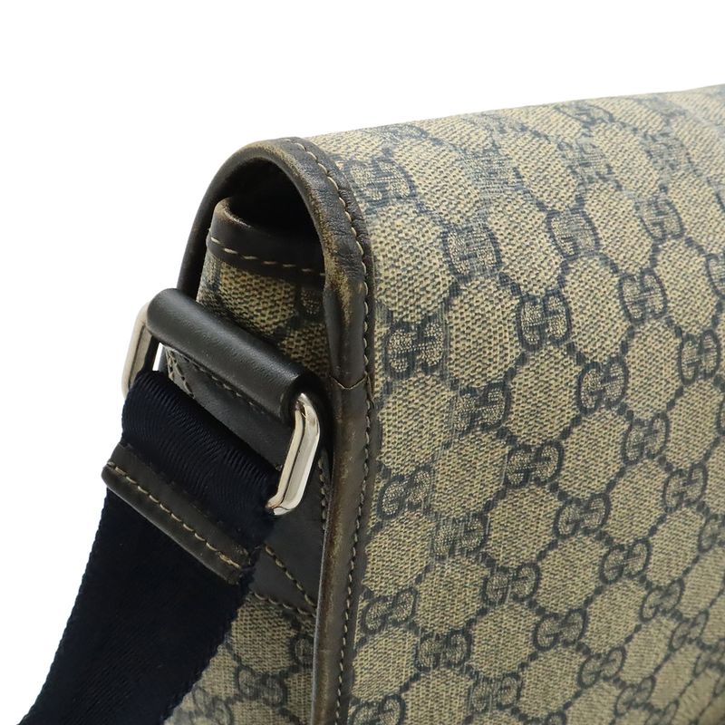 Gucci GG Supreme Plus Shoulder Bag Crossbody Leather Beige