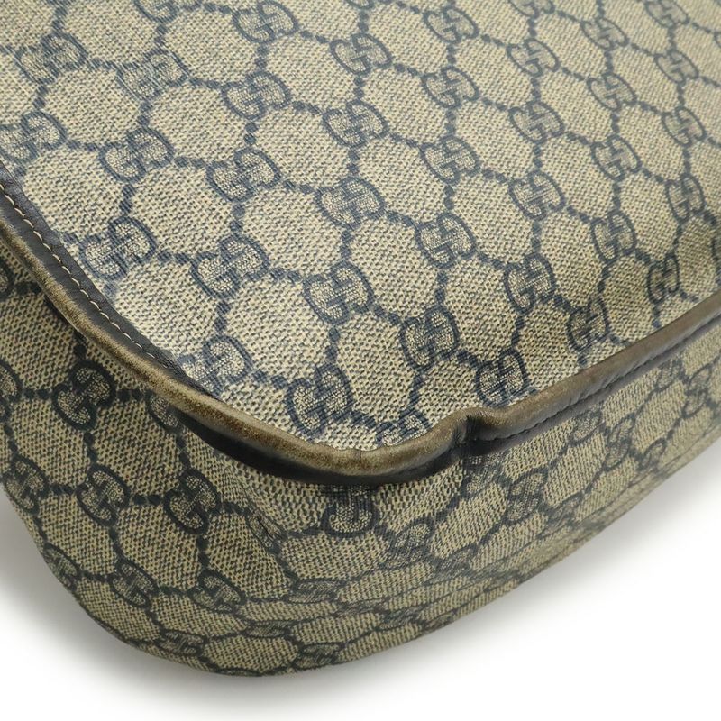 Gucci GG Supreme Plus Shoulder Bag Crossbody Leather Beige