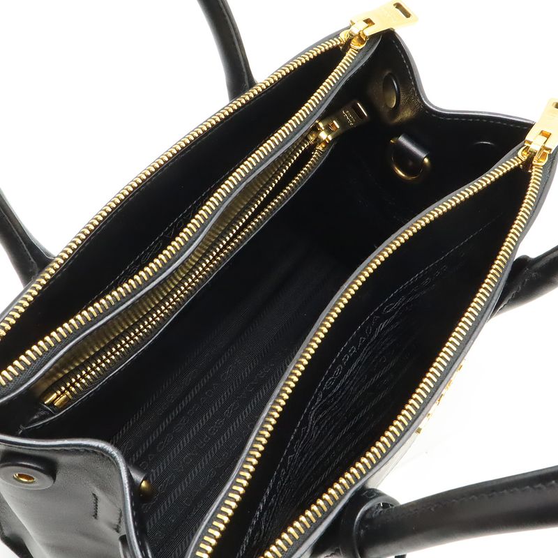 Prada Paradigm 2-Way Shoulder Bag Saffiano Leather Nero Black Gold