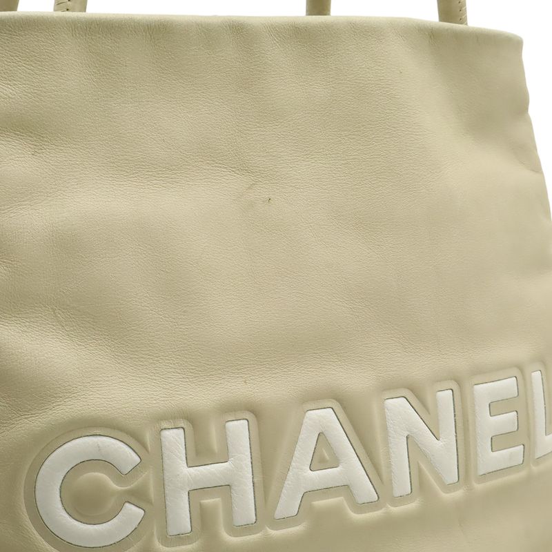 Chanel Camellia Logo Tote Shoulder Leather