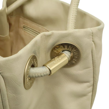 Chanel Camellia Logo Tote Shoulder Leather