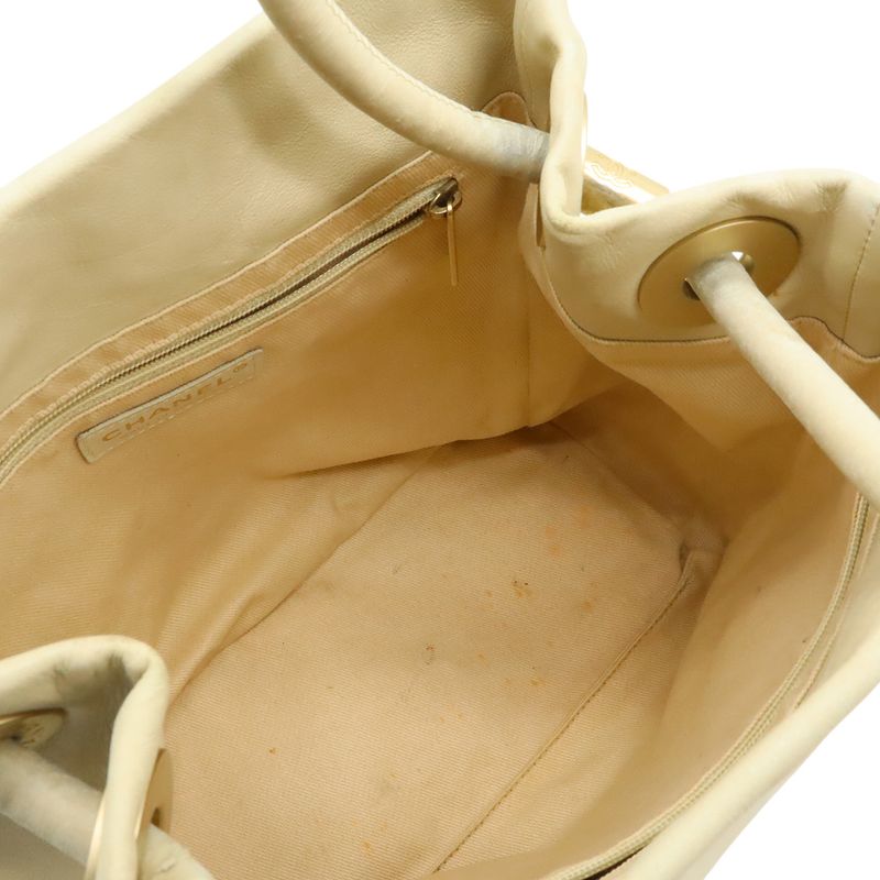 Chanel Camellia Logo Tote Shoulder Leather