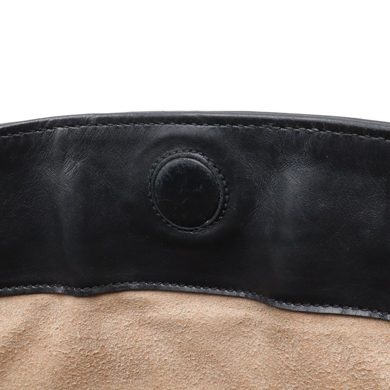 Guccissima Tote 2-Way Shoulder Bag Crossbody Leather Black Gold