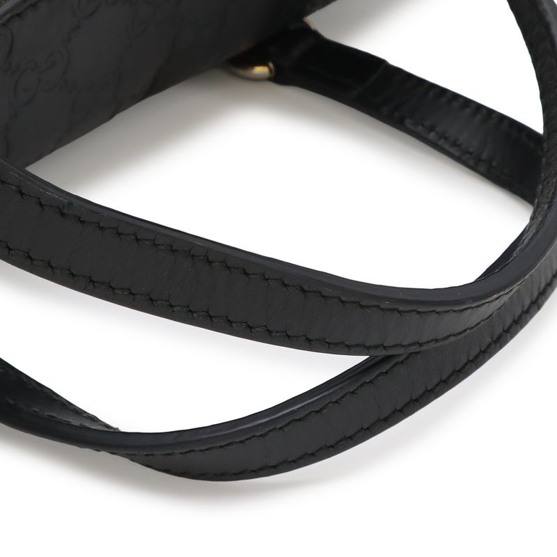 Guccissima Tote 2-Way Shoulder Bag Crossbody Leather Black Gold