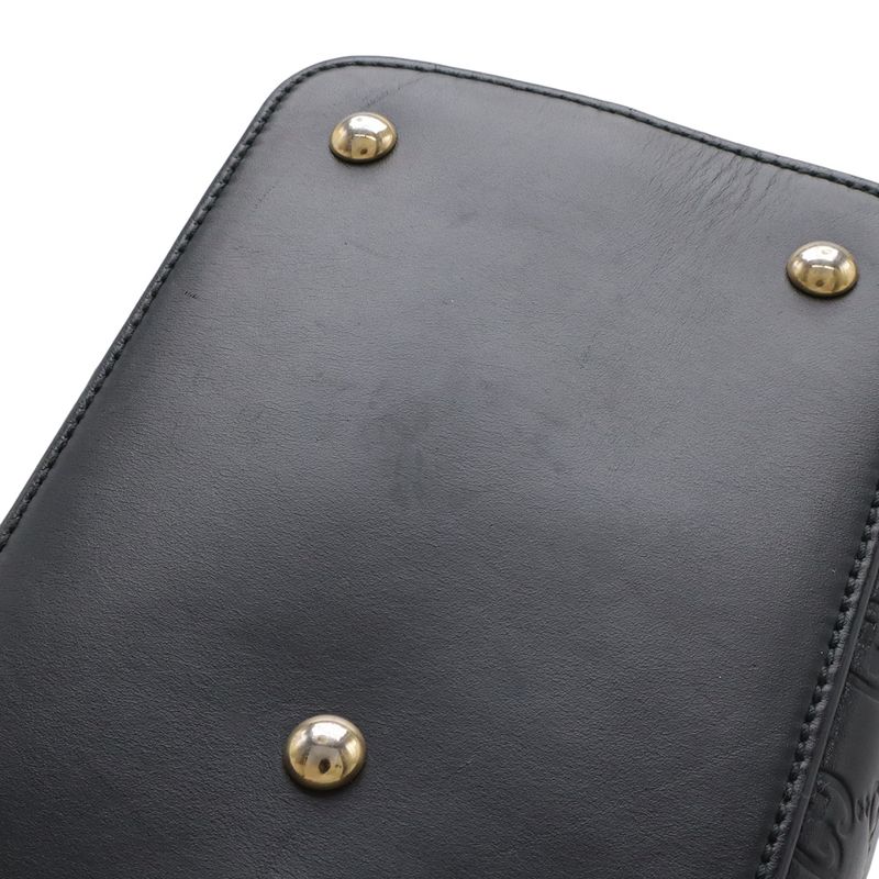 Guccissima Tote 2-Way Shoulder Bag Crossbody Leather Black Gold