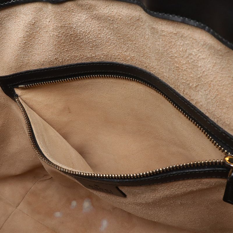 Guccissima Tote 2-Way Shoulder Bag Crossbody Leather Black Gold