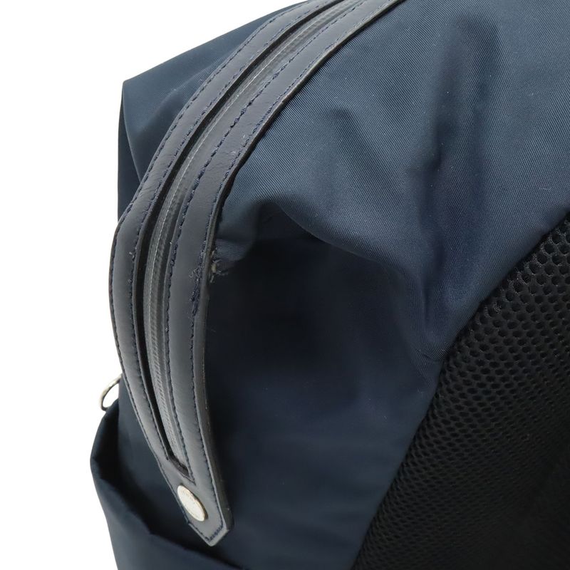 Fendi Logo Backpack Nylon Leather Navy Pink Blue