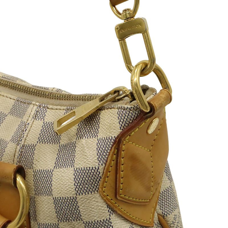 Louis Vuitton Damier Azur Ivora MM Tote 2-Way Shoulder Bag Gold