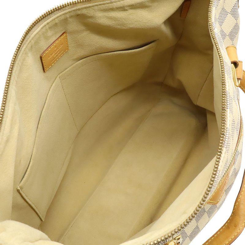 Louis Vuitton Damier Azur Ivora MM Tote 2-Way Shoulder Bag Gold