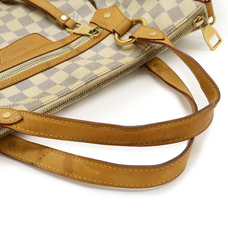 Louis Vuitton Damier Azur Ivora MM Tote 2-Way Shoulder Bag Gold