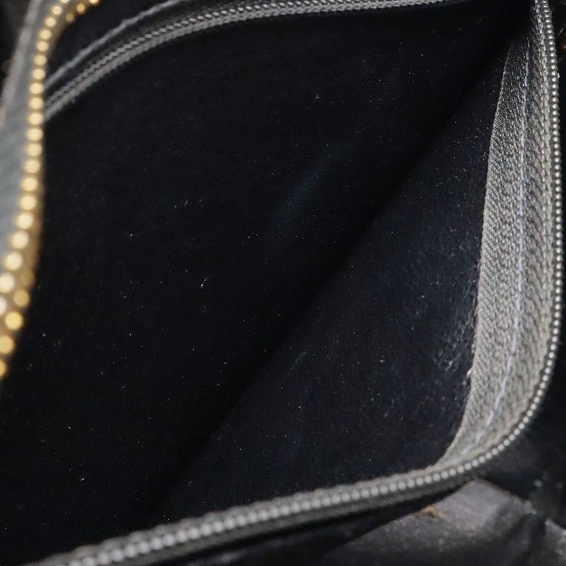 Chanel Quilted CC Logo Medallion Tote Shoulder Bag Enamel Leather Black