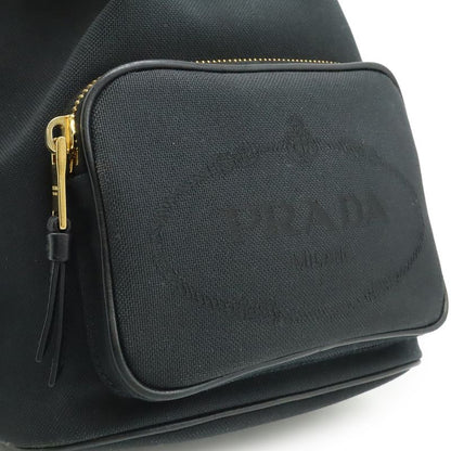 Prada Logo Jacquard Bucket Bag Drawstring 2-Way Canvas