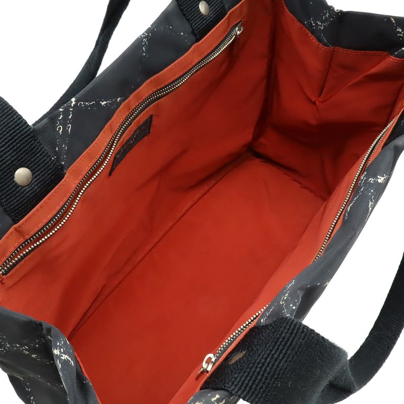 Chanel Old Travel Line Tote Shoulder Bag Nylon Black Red