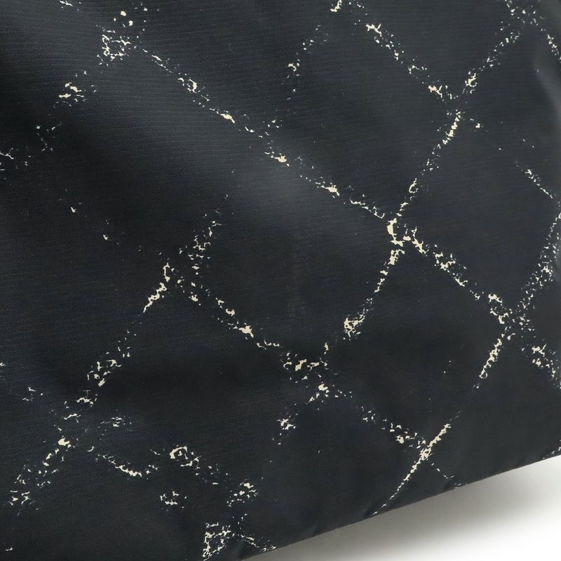 Chanel Old Travel Line Tote Shoulder Bag Nylon Black Red