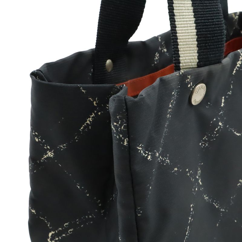 Chanel Old Travel Line Tote Shoulder Bag Nylon Black Red