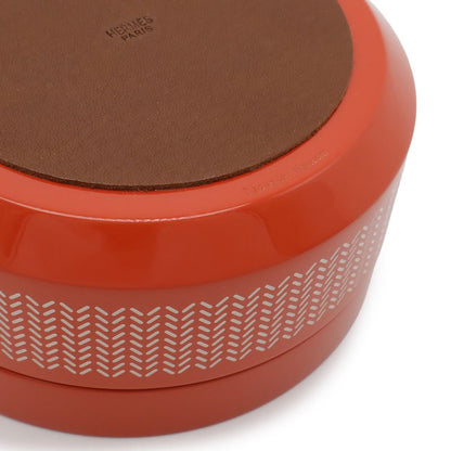 Hermes Boudoir PM Box Interior Ornament Lacquer Orange Red