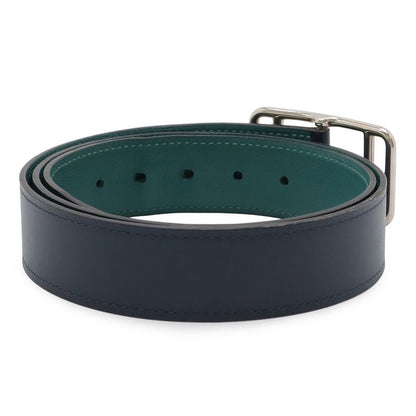 Hermes Cape Cod 32 Belt Reversible Leather Blue Marine Malachite Box Calf Togo