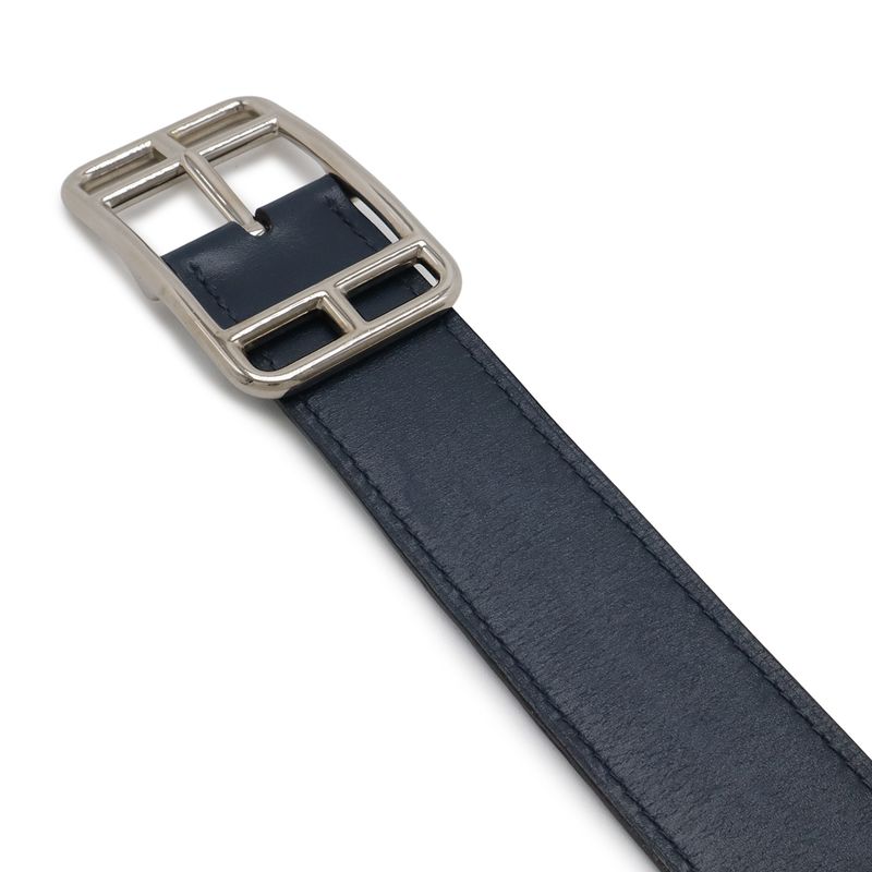 Hermes Cape Cod 32 Belt Reversible Leather Blue Marine Malachite Box Calf Togo