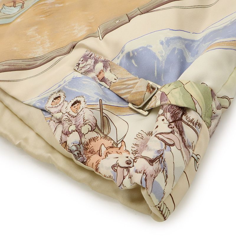Hermes Silk Vest Down Gronland Greenland Beige Multicolor XL