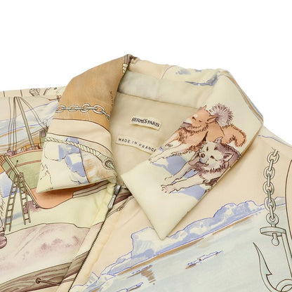 Hermes Silk Vest Down Gronland Greenland Beige Multicolor XL