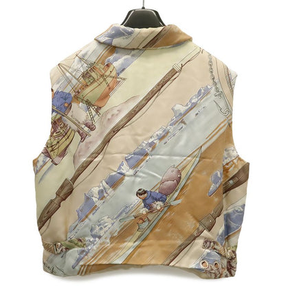 Hermes Silk Vest Down Gronland Greenland Beige Multicolor XL