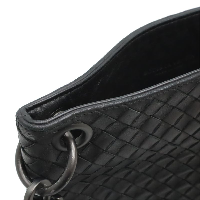 Bottega Veneta Intrecciato Shoulder Bag Crossbody Black