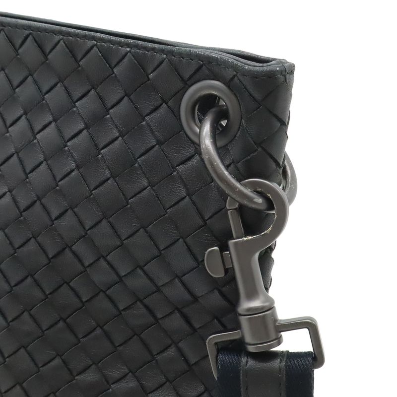 Bottega Veneta Intrecciato Shoulder Bag Crossbody Black