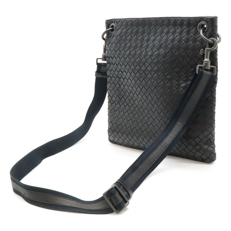 Bottega Veneta Intrecciato Shoulder Bag Crossbody Black