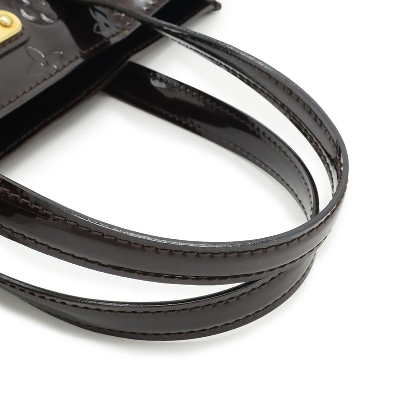 Louis Vuitton Monogram Vernis Wilshire PM Tote Enamel Calf Amarante