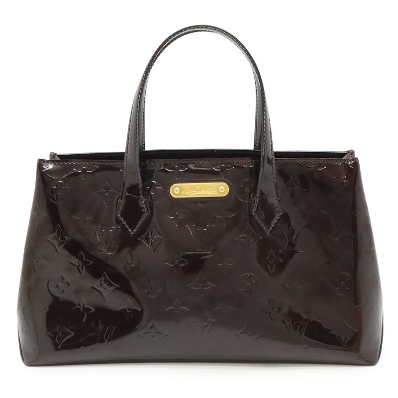 Louis Vuitton Monogram Vernis Wilshire PM Tote Enamel Calf Amarante