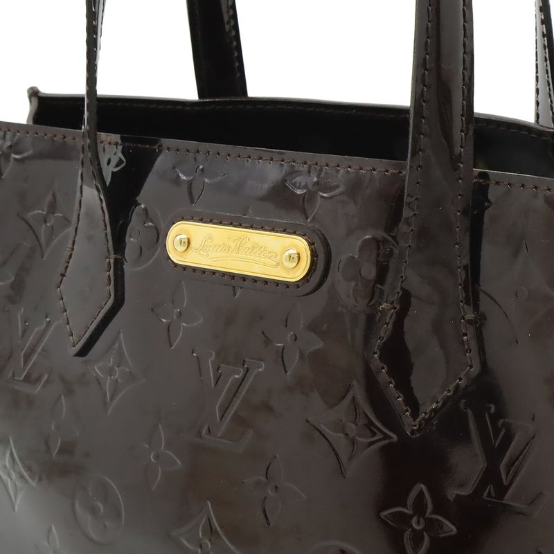 Louis Vuitton Monogram Vernis Wilshire PM Tote Enamel Calf Amarante