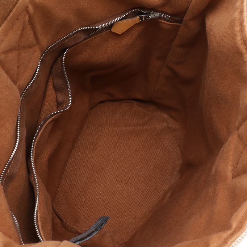 Hermes Saxo MM Tote Bucket Shape Toile Ash Beige Brown