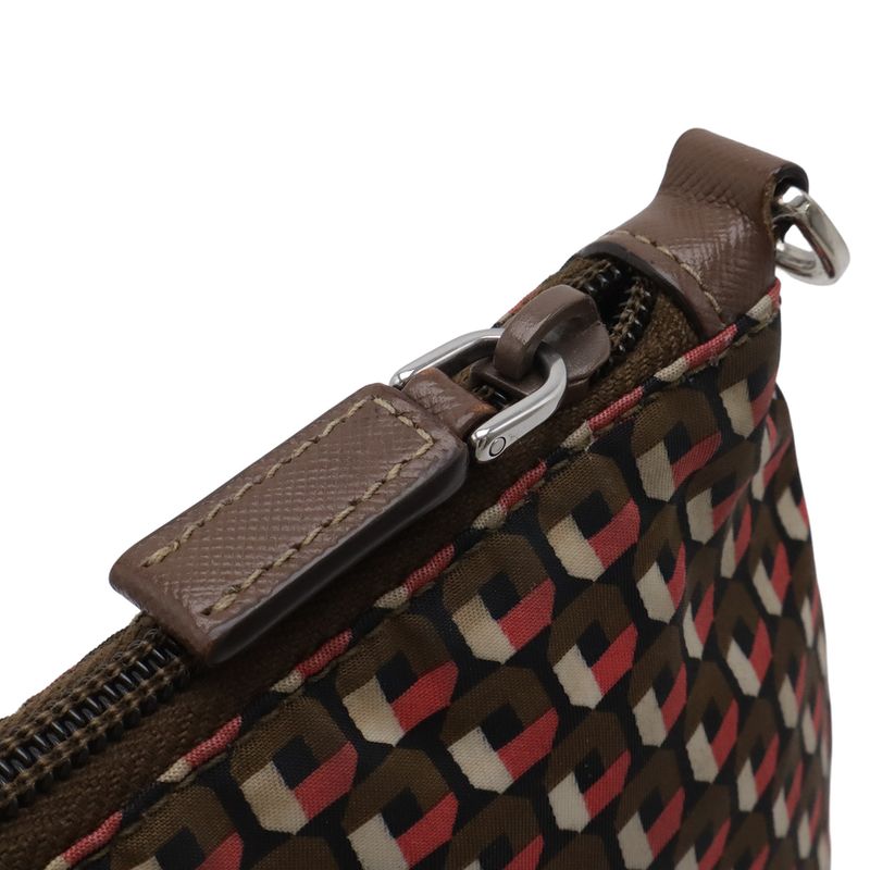 Prada Tessutat All Over Pattern Shoulder Bag Crossbody Nylon Leather