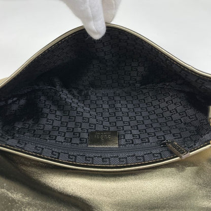 Gucci Logo Shoulder Bag Leather Gold