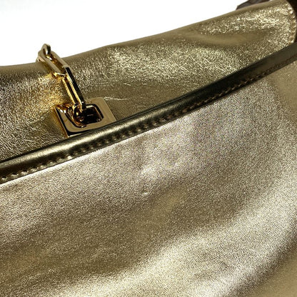 Gucci Logo Shoulder Bag Leather Gold