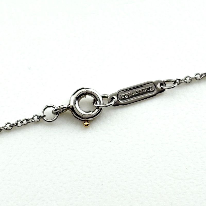 Tiffany & Co. Small Cross Necklace Platinum Pendant Melee Diamond