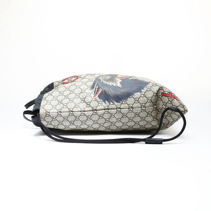 Gucci GG Supreme Drawstring Wolf Backpack