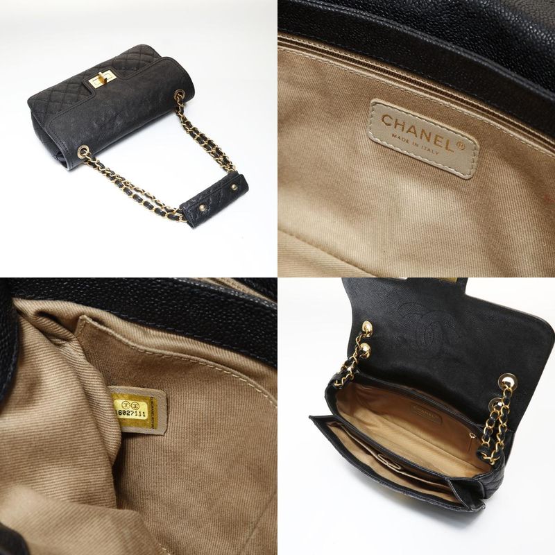 Chanel Shoulder Bag 16 2.55 Caviar Leather Chain