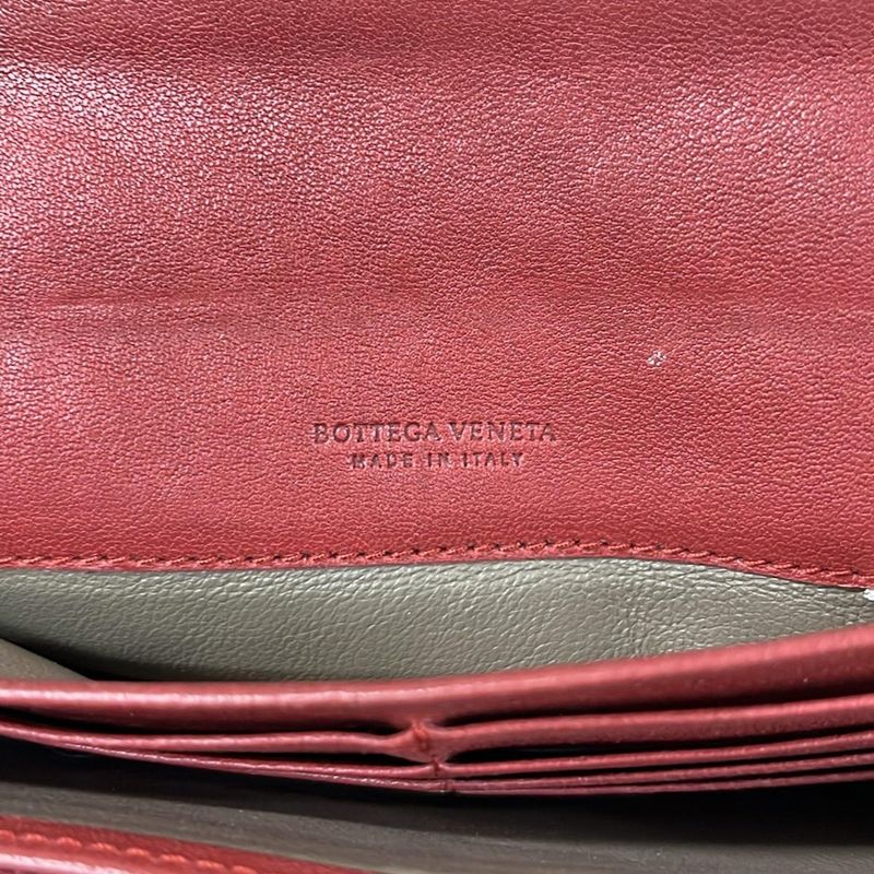 Bottega Veneta Wallet Intrecciato Red Initial Leather